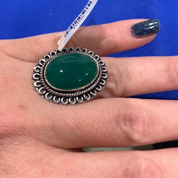 🧜🏻‍♂️🟩Sterling silver And onyx ring-5⭐️⭐️ - Picture 6 of 7